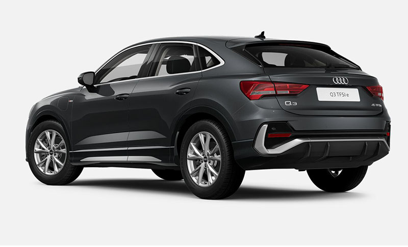 seitliche Heckansicht Audi Q3 Sportback TFSI e 