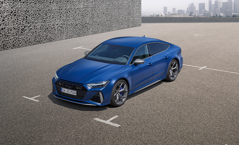 Audi RS 7 Sportback blau Vogelperspektive