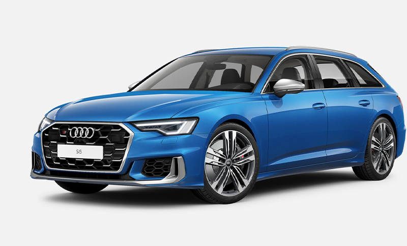 Blauer Audi S6 Avant Front 