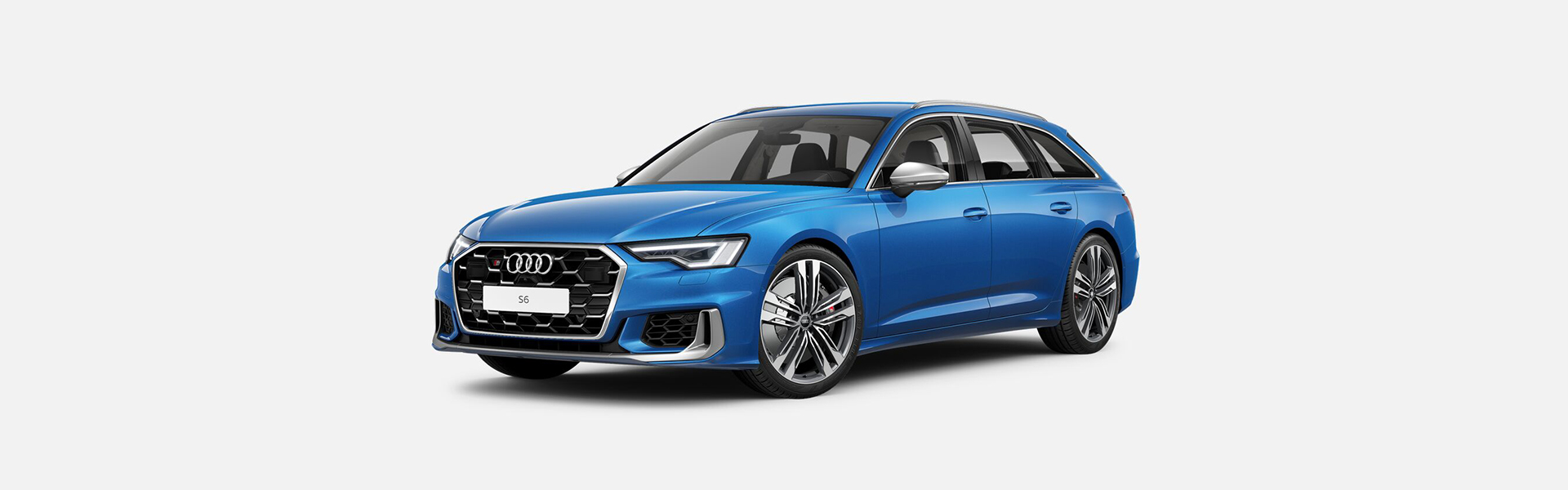 Blauer Audi S6 Avant Frontansicht 