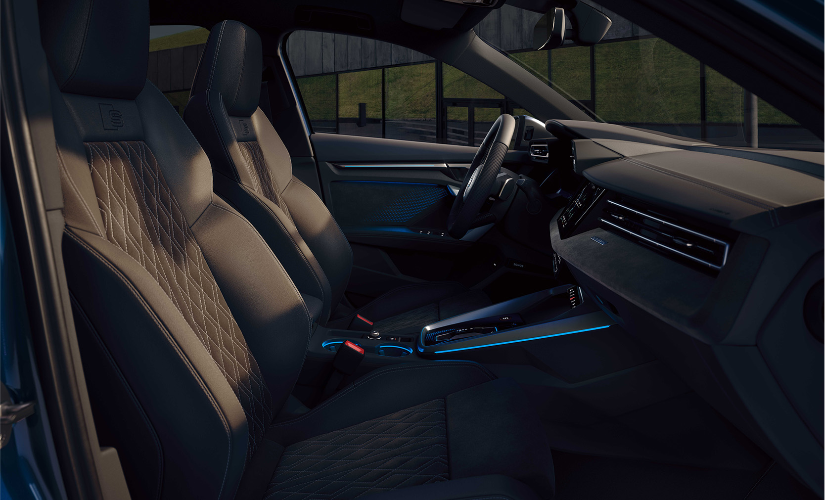 Interieur einer Audi S3 Limousine.