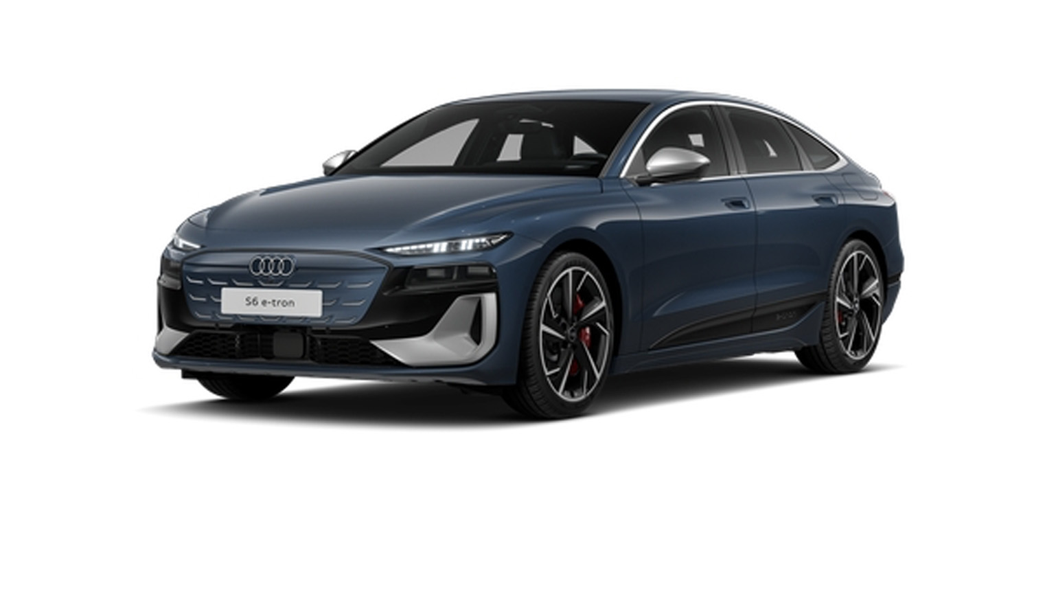blauer Audi S6 Sportback e-tron Frontansicht