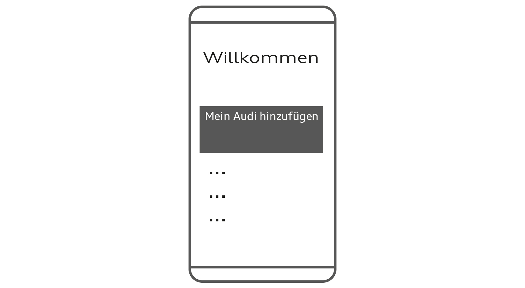 Fahrzeug hinzuf&uuml;gen  myAudi App