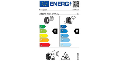 Audi A3 Reifenlabel Ganzjahreskomplettrad 