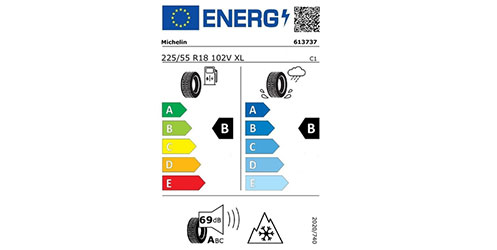 Audi A6 Reifenlabel Ganzjahreskomplettrad 