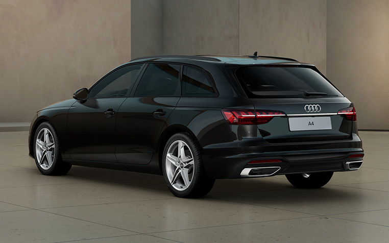 Heck eines schwarzen Audi A4 Avant