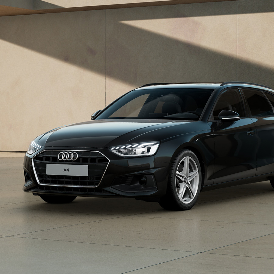Der Audi A4 Avant Front in schwarz