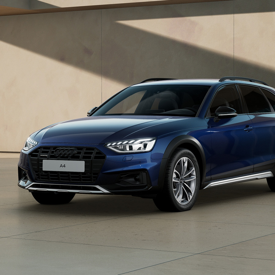 Der Audi A4 allroad quattro in Navarrablau Metallic Front