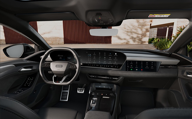 Die Innenraumansicht des A6 Avant e-tron mit Panoramadisplay