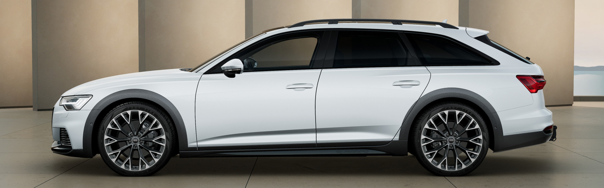 Audi A6 allroad in Gletscherwei&szlig; Metallic seitlich
