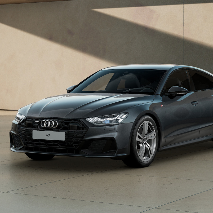 Audi A7 Sportback TFSI e in Daytonagrau Perleffekt seitlich